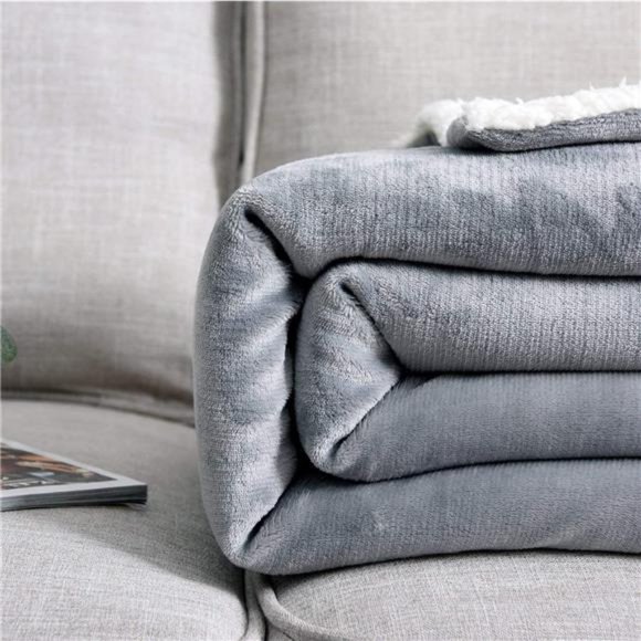 Sherpa Blanket Twin Thick Warm Blanket for Winter Bed Super Soft Fuzzy Fleece - Picture 4 of 6